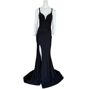 Black Corset Maxi Gown Jovani 5027 Size 2 NWT